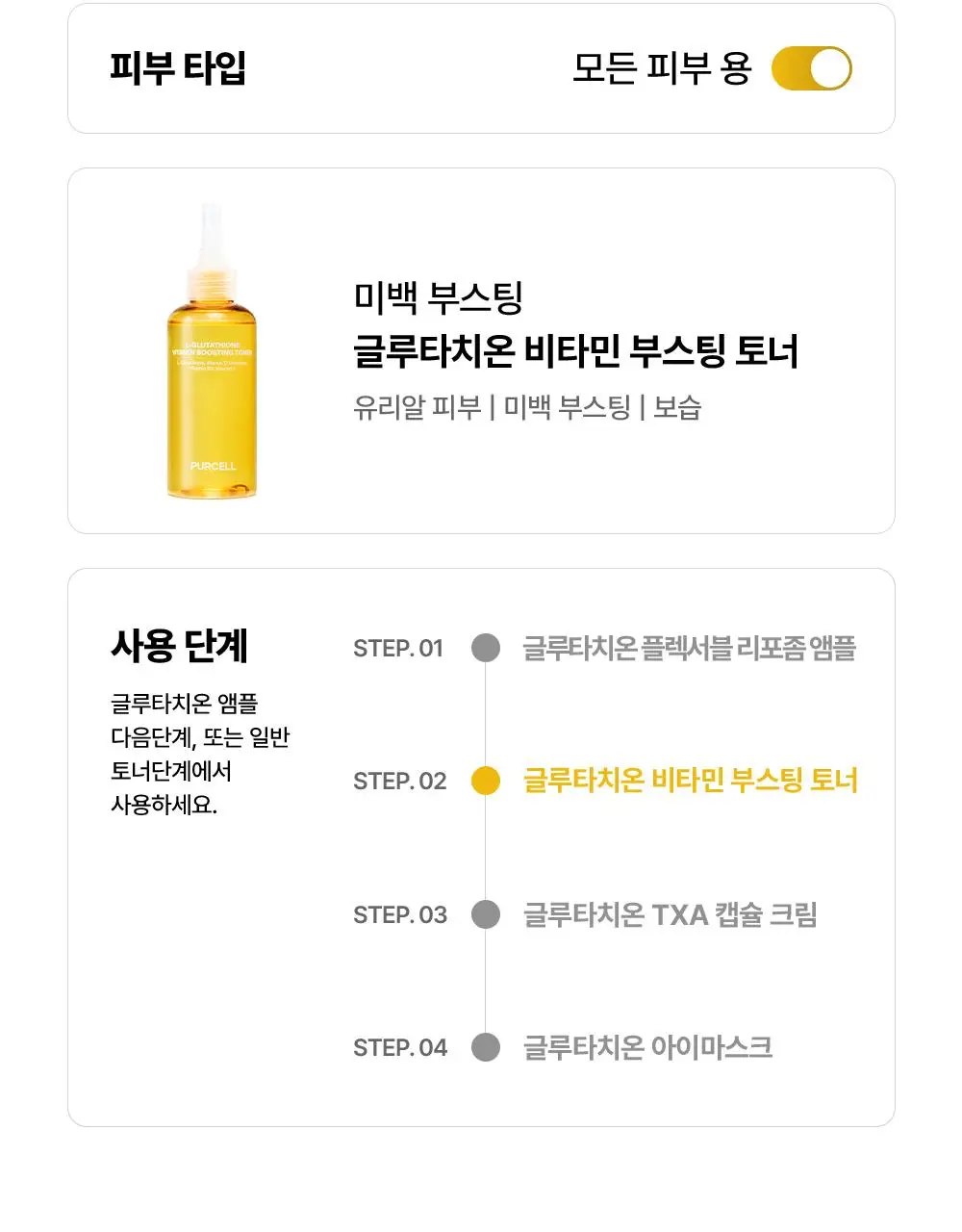 [NEW] 퍼셀 80억/mL 글루타치온 비타민 부스팅 토너 150ml 상세페이지 20